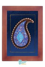 تابلو بته جقه چوب و مینا طرح بسم الله