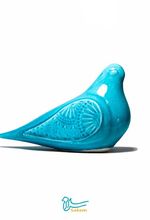 پرنده بزرگ سرامیکی اسلیمی جیران رنگ آبی