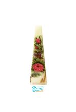 گلدان مرمر چهارطرفه ذوزنقه طرح گل و مرغ فانیان کد ۰۱۶