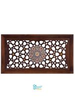 تابلو گره چینی سلام مجموعه چوب و مینا طرح شمسه قهوه ای